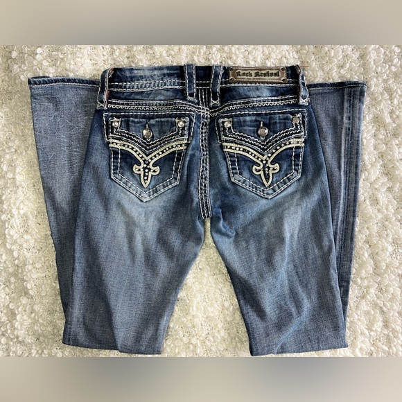 Rock Revival. Donna Bootcut Medium Distressed Wash Denim Jean. Size 26. - Picture 10 of 12